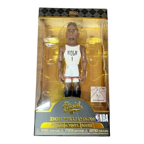 FUNKO GOLD ZION WILLIAMSON NEW ORLEANS PELICANS HOME UNIFORM NBA NEW‎ - Picture 3 of 8